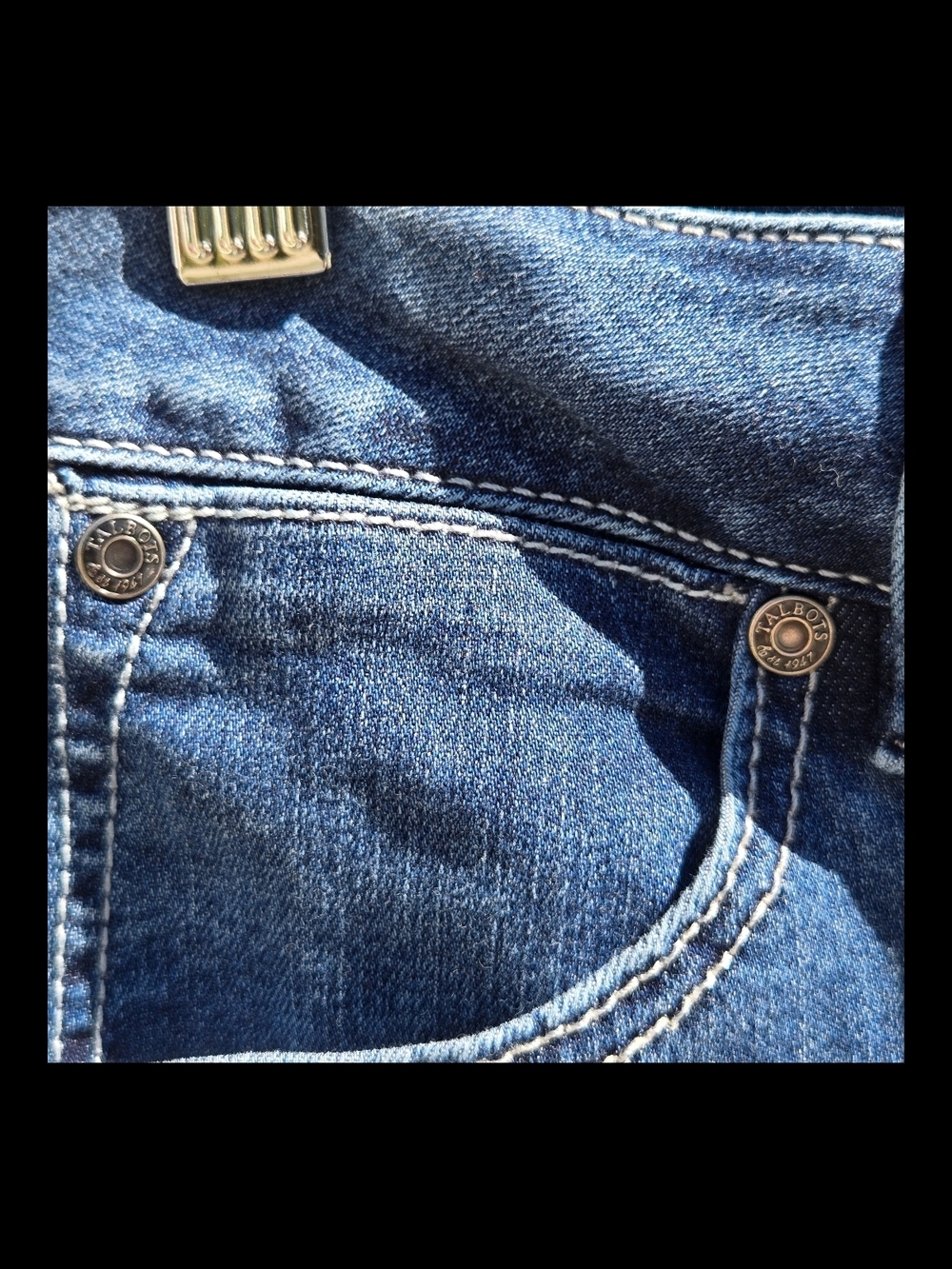 Talbots Women's Slim Straight Jeans in Deep Blue Denim - Picture 4 of 5
